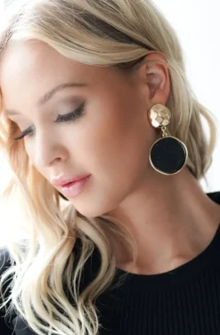 Mixed Brands - Earrings two circles 666900 - Black