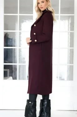 Mixed Brands - Elegant Double breasted long Coat - Magenta