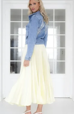 Mixed Brands - Elegant Maxi skirt pleated 24113 - Yellow