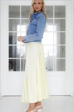 Mixed Brands - Elegant Maxi skirt pleated 24113 - Yellow