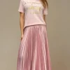 Mixed Brands - Elegant Maxi skirt pleated 24113 - Rose