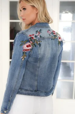 Mixed Brands - Embroidered Denim Jacket DC462 - Blue