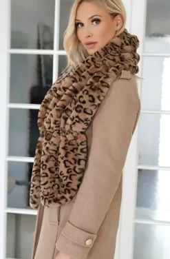 Mixed Brands - Fake Fur Bolero leo F40312 - Taupe