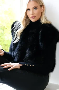 Mixed Brands - Fake fur vest Short F40918 - Black