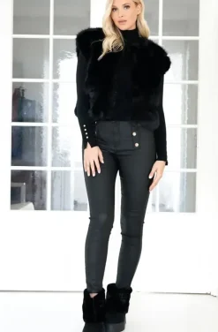 Mixed Brands - Fake fur vest Short F40918 - Black