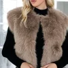 Mixed Brands - Fake fur vest Short F40918 - Taupe
