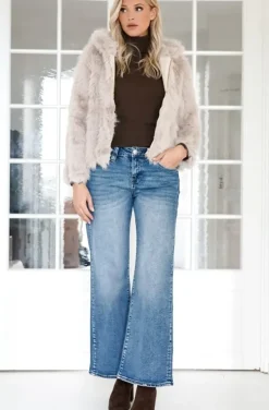 Mixed Brands - Faux Fur Jacket with hood M07 - Beige