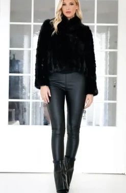 Mixed Brands - Faux fur short jacket 40818 - Black