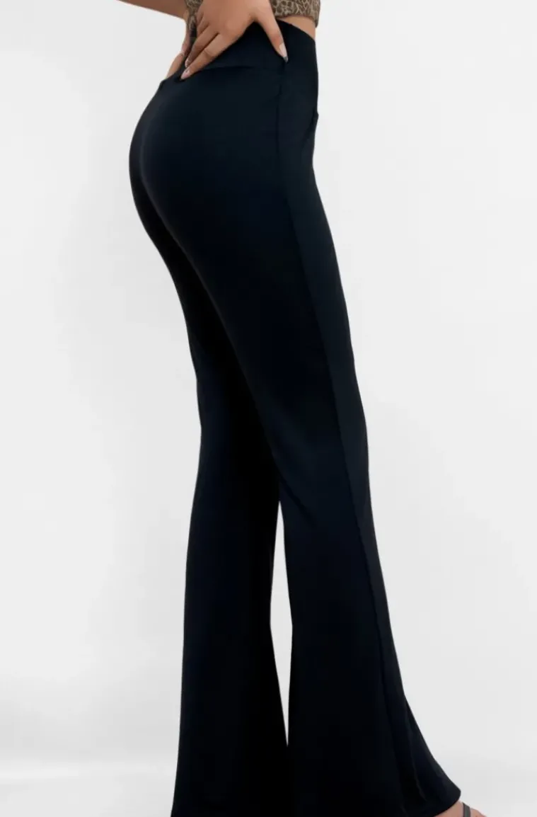 Mixed Brands - Flare pant with slit 7464/7462 - Black