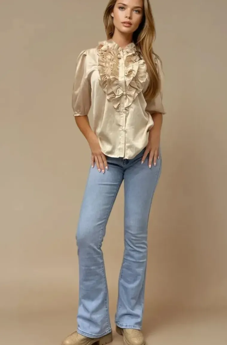 Mixed Brands - Flare Push Up jeans EB021 - Light Blue