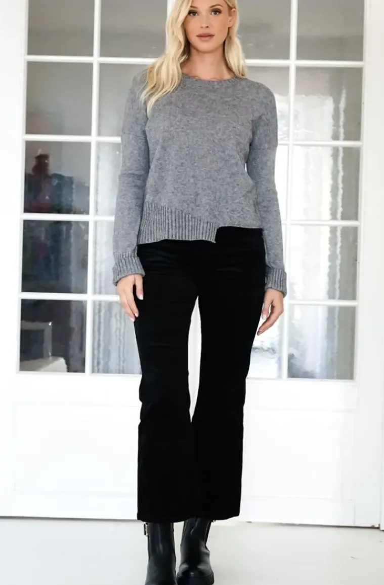 Mixed Brands - Flared velour pant H2741 - Black