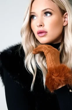 Mixed Brands - Glove with fake fur BX23 - Camel