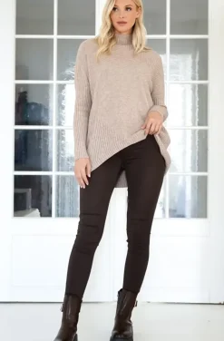 Mixed Brands - Halvpolo knitted sweater 6103 - Fango Chiaro