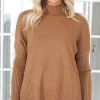Mixed Brands - Halvpolo knitted sweater 6103 - Camel