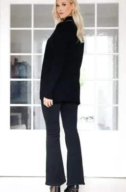 Mixed Brands - Halvpolo knitted sweater 6103 - Black
