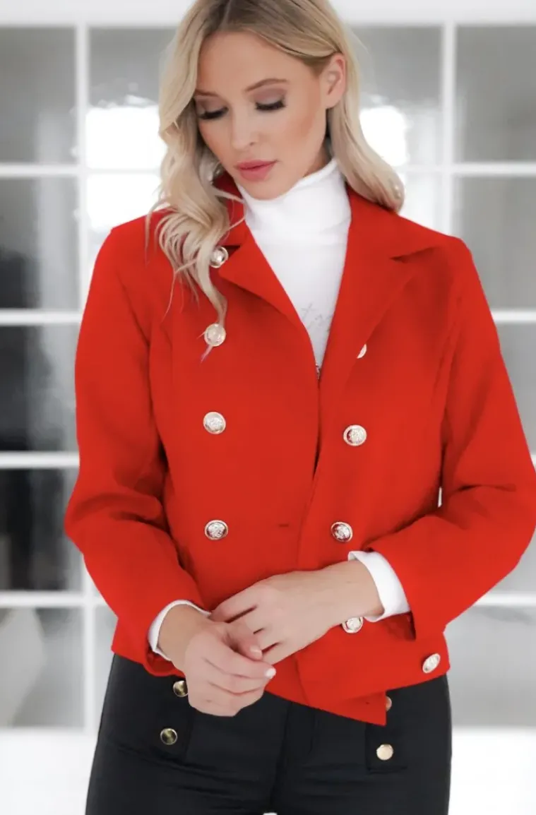 Mixed Brands - Jacket with buttons 3812 - Red