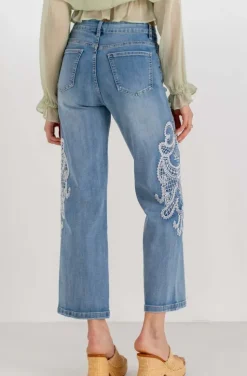 Mixed Brands - Jeans embroidered sides H4512 - Blue