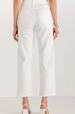 Mixed Brands - Jeans embroidered sides H4512 - White
