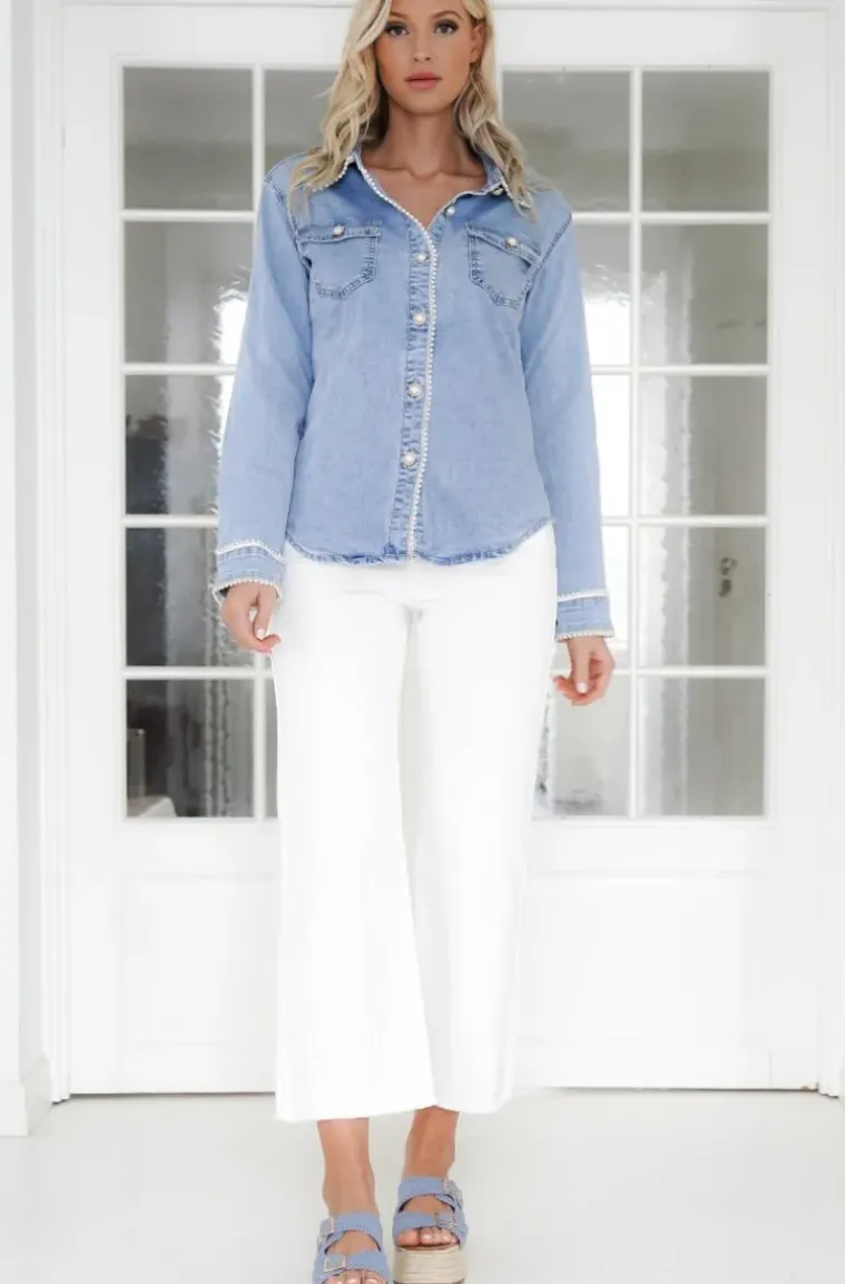 Mixed Brands - Jeans Wide leg with pockets H3529 - White