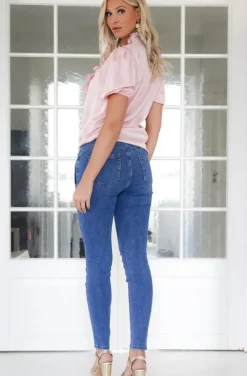 Mixed Brands - Jeans with gold buttons NC198 - Blue