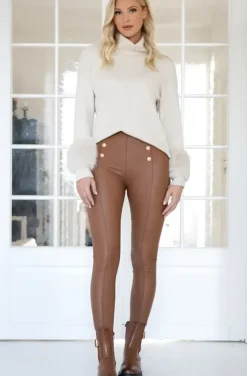 Mixed Brands - Legging seamless with buttons 212 - Camel