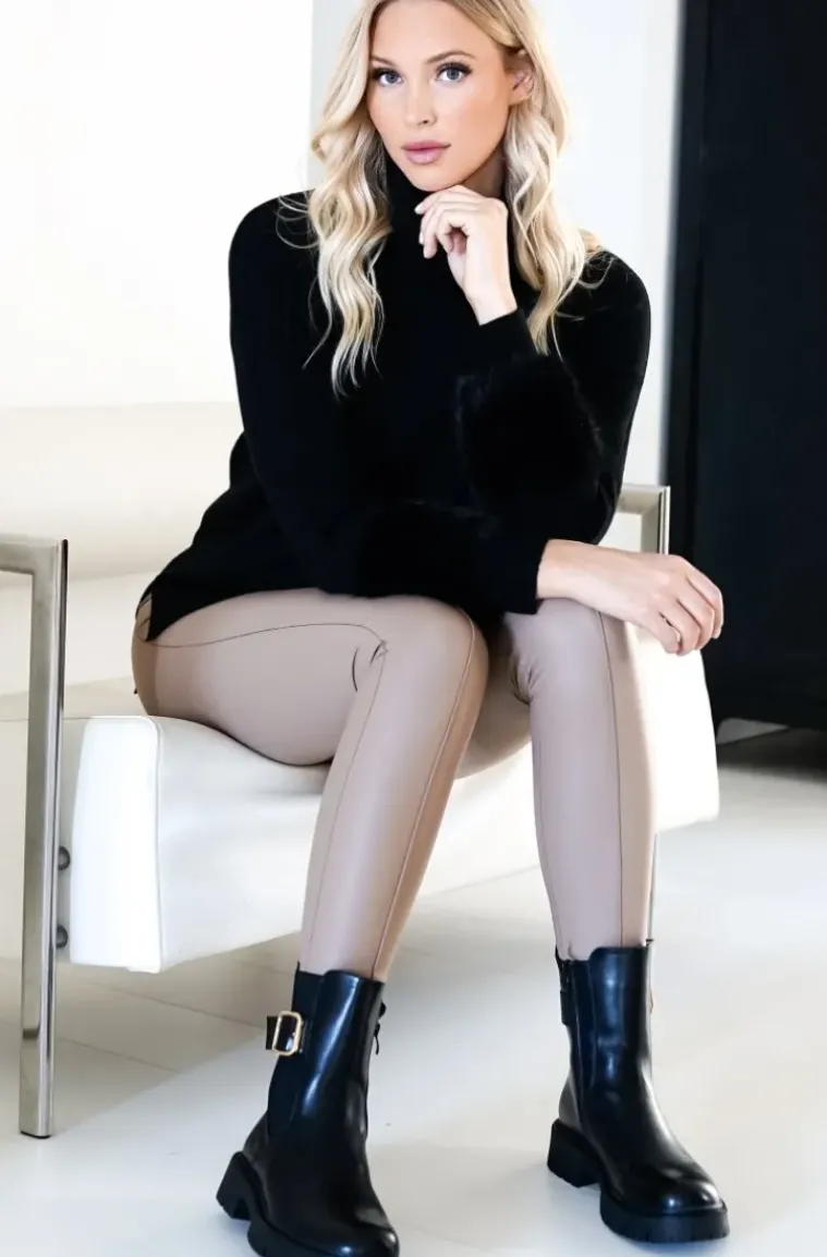 Mixed Brands - Legging seamless with buttons 212 - Taupe
