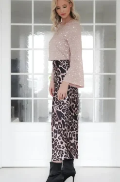 Mixed Brands - Long Satin skirt 6483 - Leo