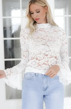 Mixed Brands - Long Sleeve Lace top 1429 - White