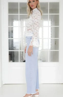 Mixed Brands - Long Sleeve Lace top 1429 - White