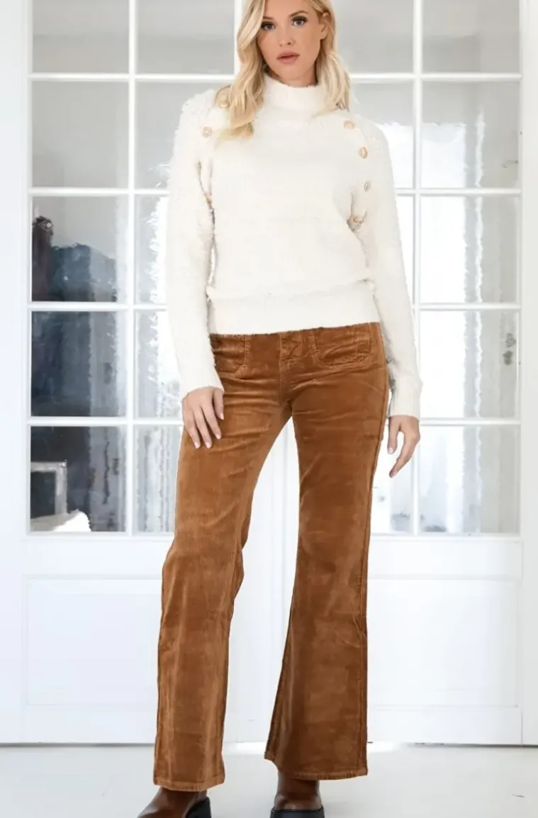 Mixed Brands - Long velour pant 2745 - Camel