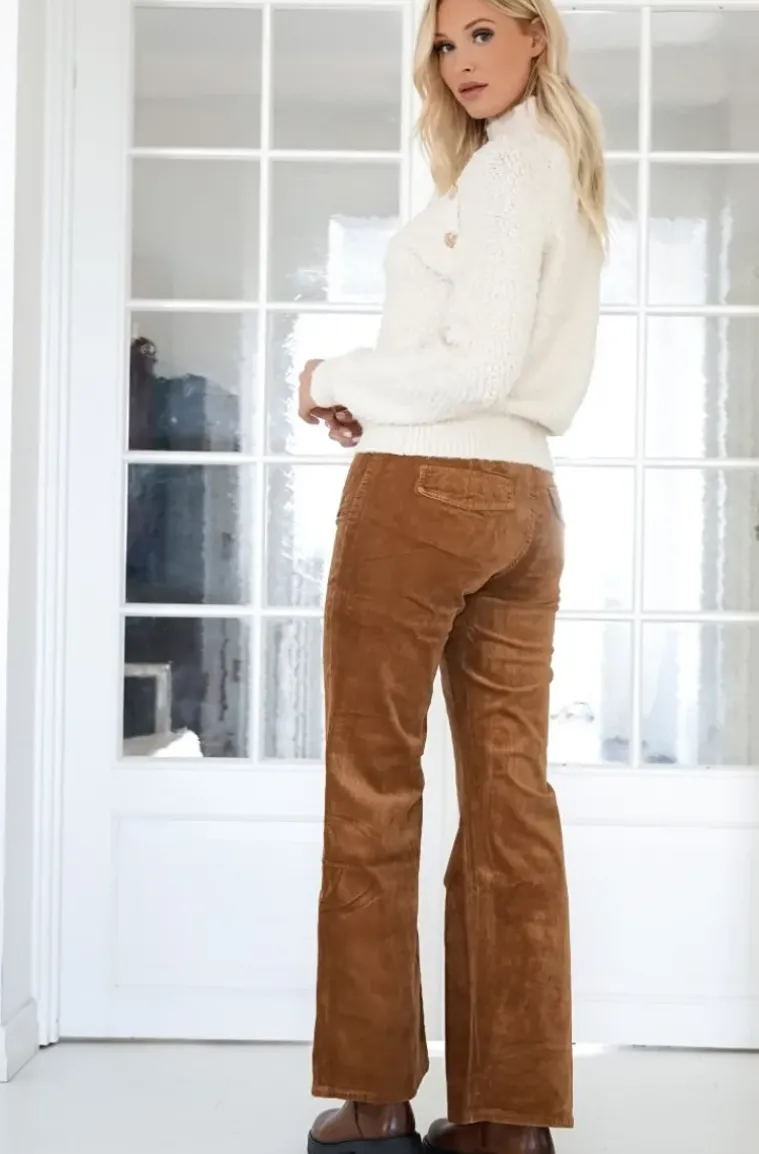 Mixed Brands - Long velour pant 2745 - Camel