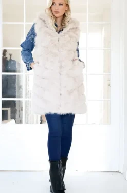Mixed Brands - Longer Vest Fake Fur F40814 - Beige