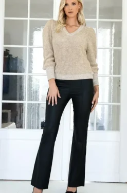 Mixed Brands - Lurex Balloon sleeve sweater - Ecru