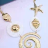 Mixed Brands - Necklace with seashells H1110 - Gold