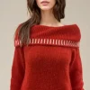 Mixed Brands - Offshoulder sweater 3004 - Red