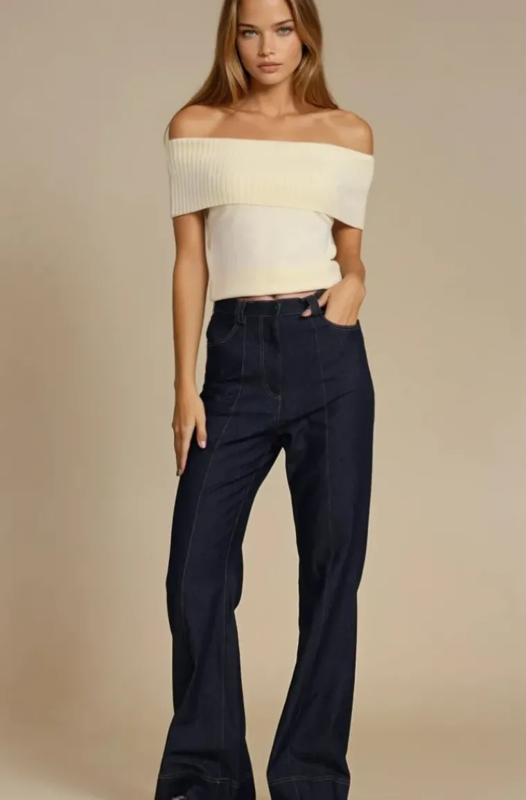 Mixed Brands - Offshoulder top 5035 - Light Yellow