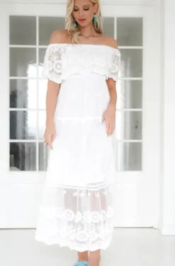 Mixed Brands - Offshoulder Maxi Dress L172 - White