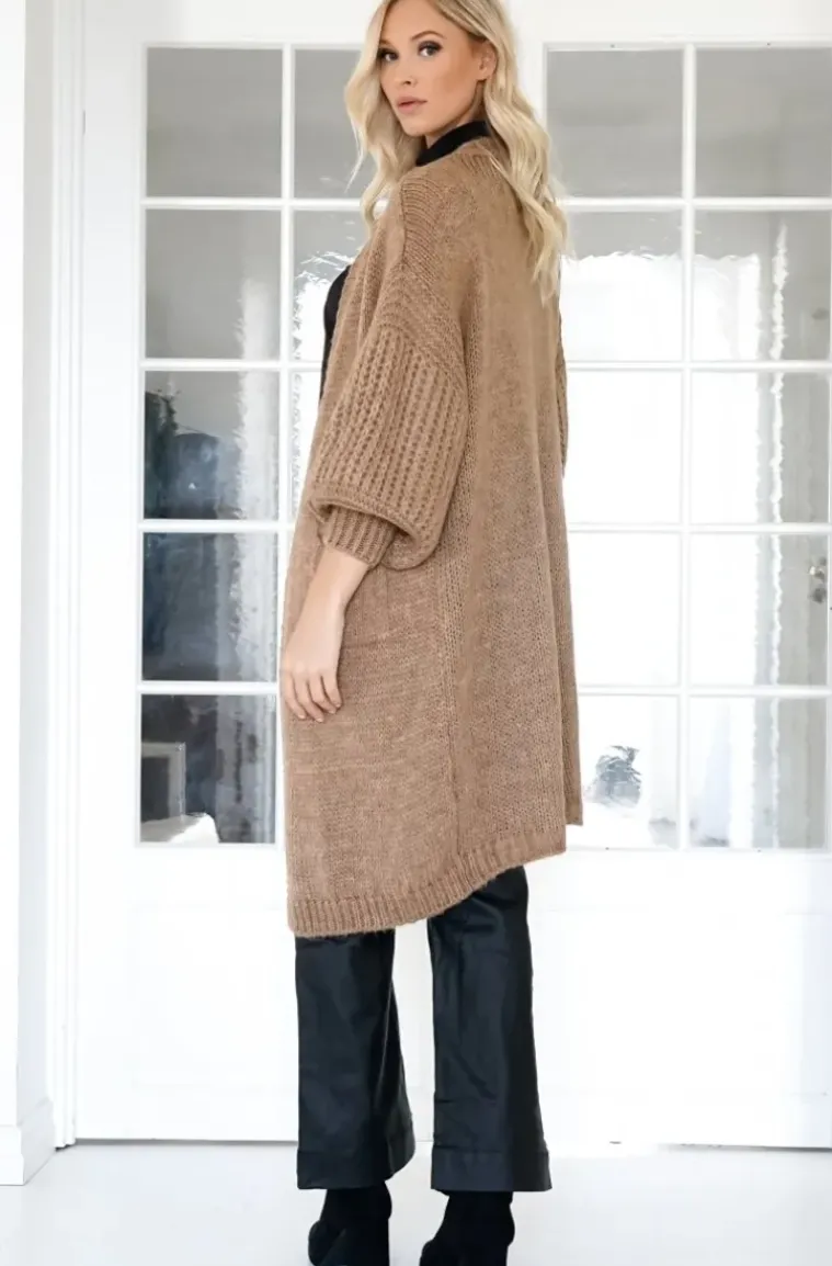Mixed Brands - Oversized knit cardigan with pockets 1158 - Camel