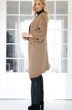 Mixed Brands - Oversized knit cardigan with pockets 1158 - Camel