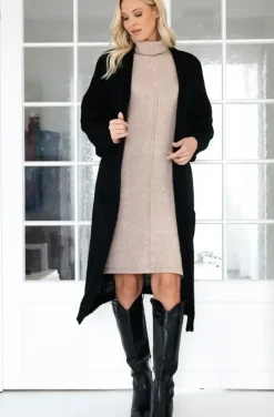 Mixed Brands - Oversized knit cardigan with pockets 1158 - Black