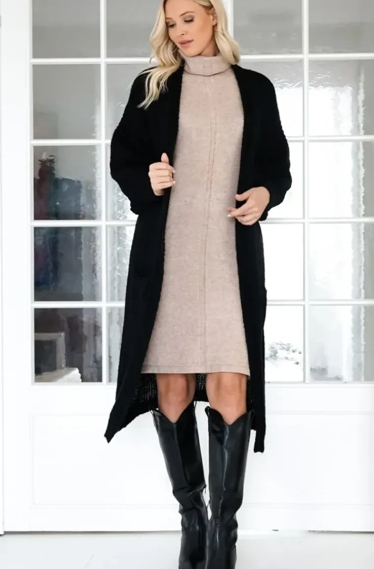 Mixed Brands - Oversized knit cardigan with pockets 1158 - Black