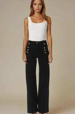 Mixed Brands - Pant cotton with buttons 8053 - Black