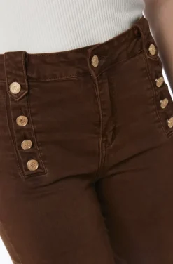 Mixed Brands - Pant cotton with buttons 8053 - Choco