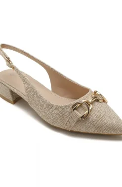 Mixed Brands - Pointy Toe Sling Back with buckle 1816 - Khaki