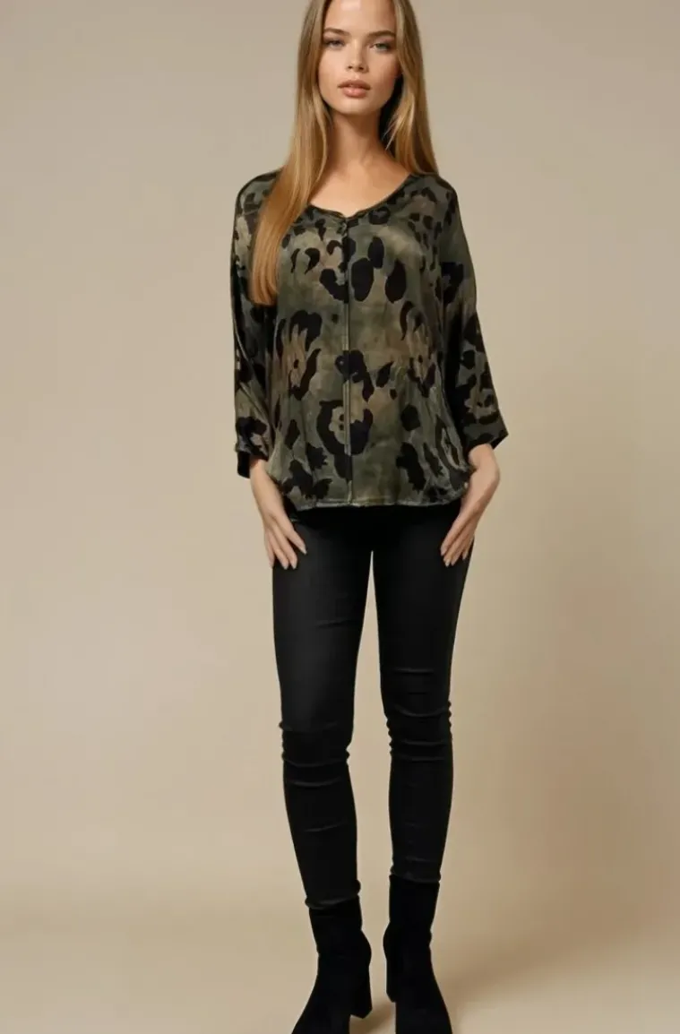 Mixed Brands - Polene Blouse 7889 - Khaki Leo