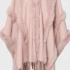 Mixed Brands - Poncho with fake fur details F40795 - Pink