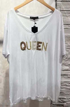 Mixed Brands - Queen plus size t-shirt AC509 - White