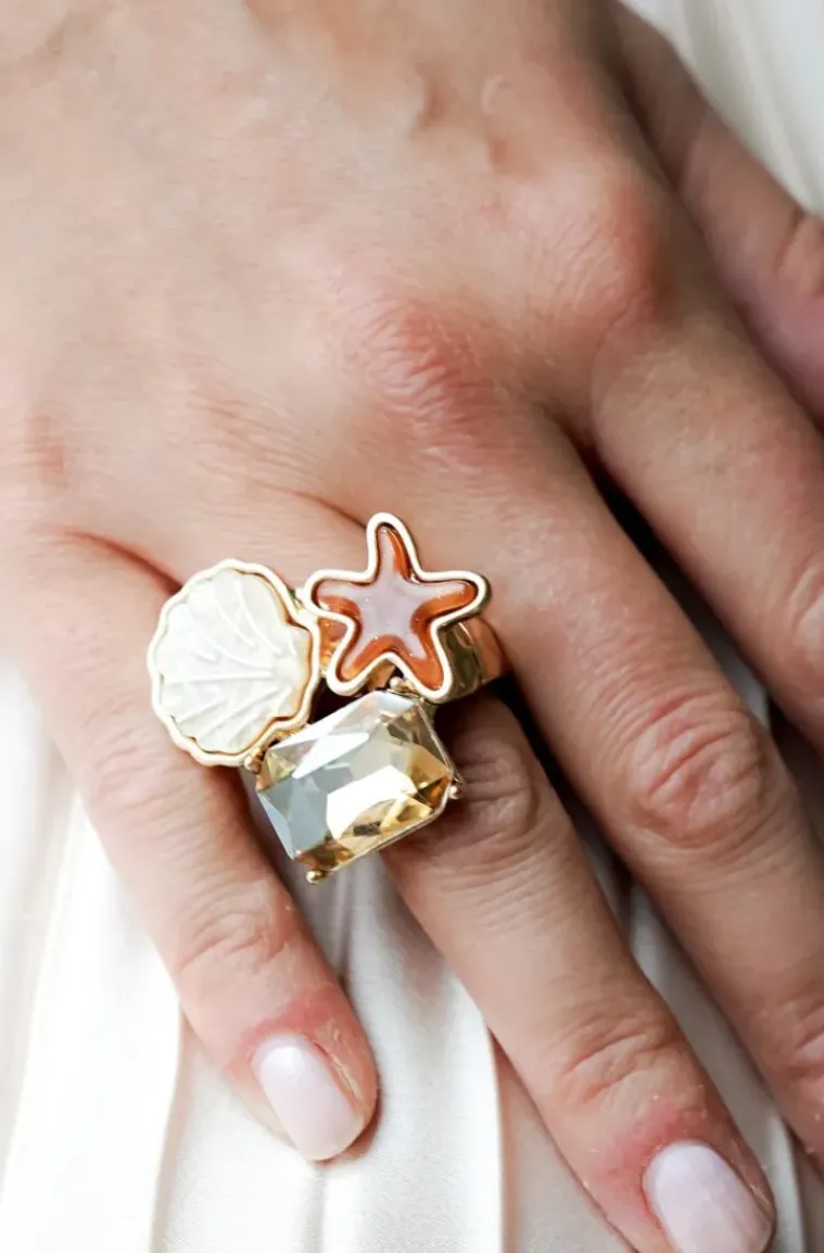 Mixed Brands - Ring Seashell Star 512 - Champagne