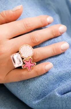 Mixed Brands - Ring Seashell Star 512 - Pink