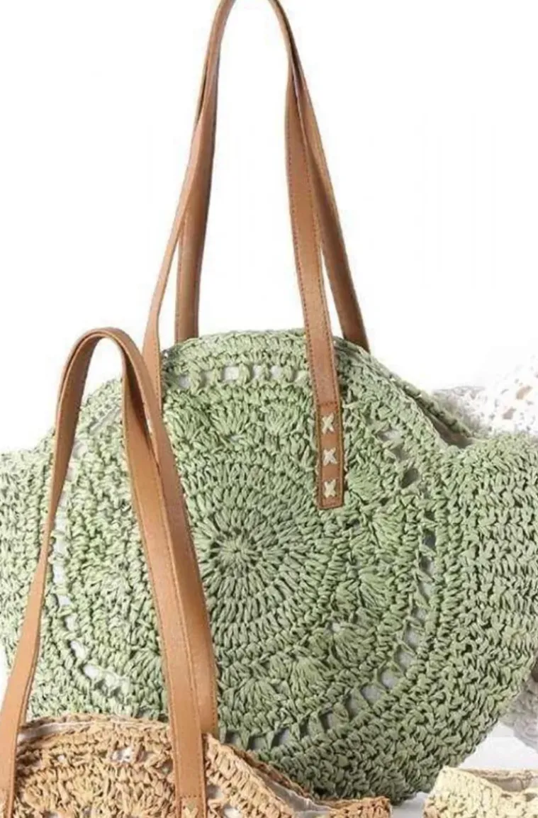 Mixed Brands - Round Crochet Bag 1349 - Green